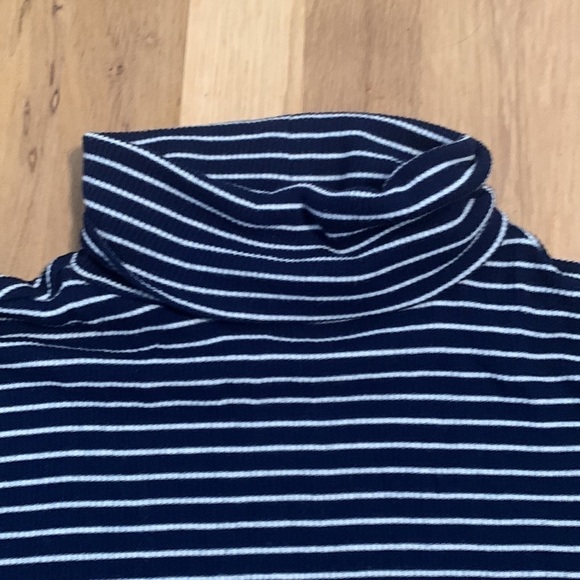 A.N.A. Striped Long Sleeve Turtleneck Blouse Blue and White Women’s S - Picture 3 of 9